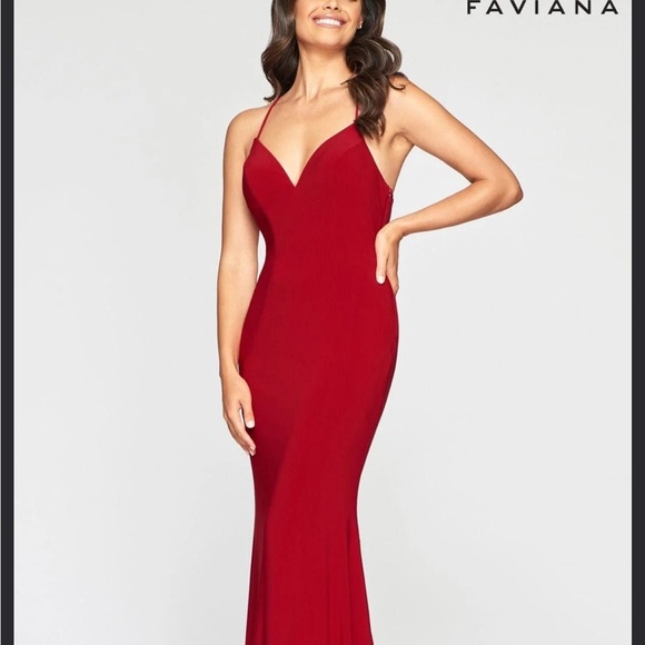 Faviana red dress size 0 - Picture 11 of 12